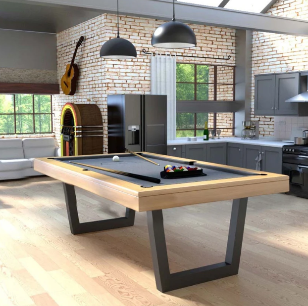 White Billiards | The Lorren Modern Slate | Pool Table | 7'-8'-9' | Weather Resistant