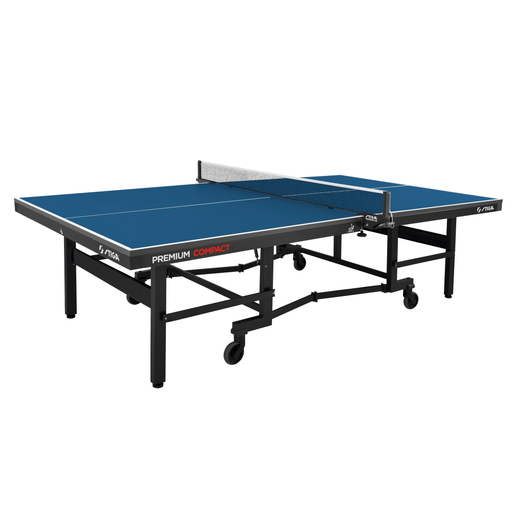 stiga premium compact ping pong table on white background