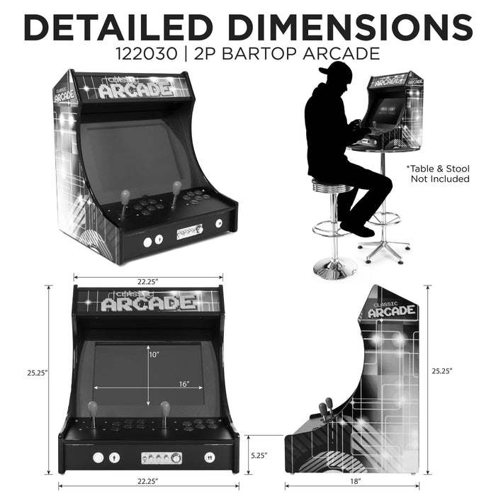 Creative Arcades | 2P Mini 19" or 22" Arcade Machine | Street Fighter | Golden Tee |Galaga |Batman