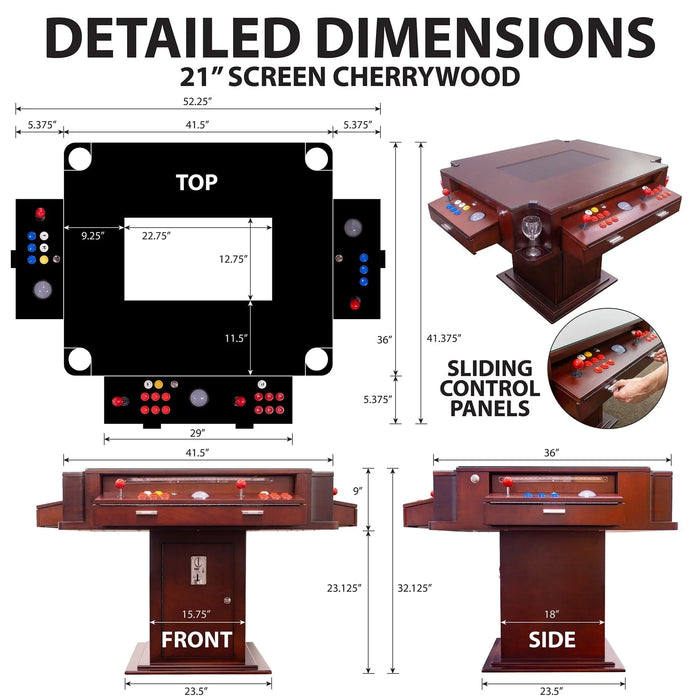 Creative Arcades| Elegant Tilt Cocktail Arcade Machine | Street Fighter | Golden Tee |Galaga |Batman