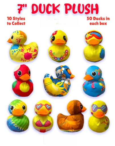 All Star Vending | Duck Plush | 7" | 50 Duck Toys Per Box | Generic Plush - GameRoomMasters