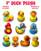 All Star Vending | Duck Plush | 7" | 50 Duck Toys Per Box | Generic Plush - GameRoomMasters