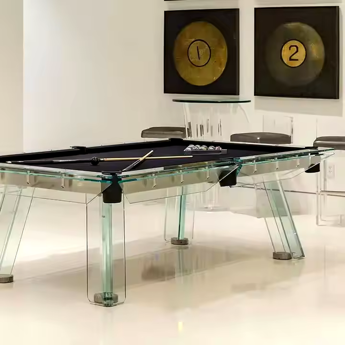 White Billiards | Glass pool table | The Skylar Modern Slate | Pool Table | Glass Luxury