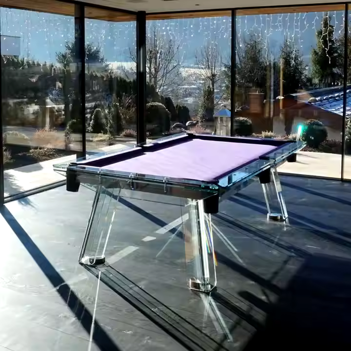 White Billiards | Glass pool table | The Skylar Modern Slate | Pool Table | Glass Luxury