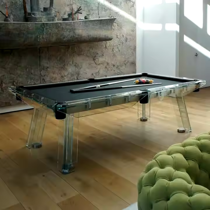 White Billiards | Glass pool table | The Skylar Modern Slate | Pool Table | Glass Luxury