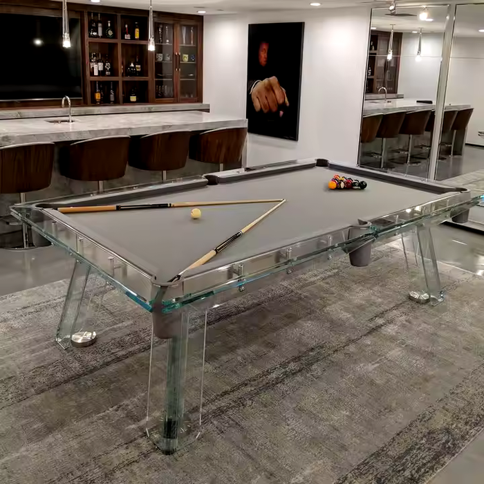 White Billiards | Glass pool table | The Skylar Modern Slate | Pool Table | Glass Luxury