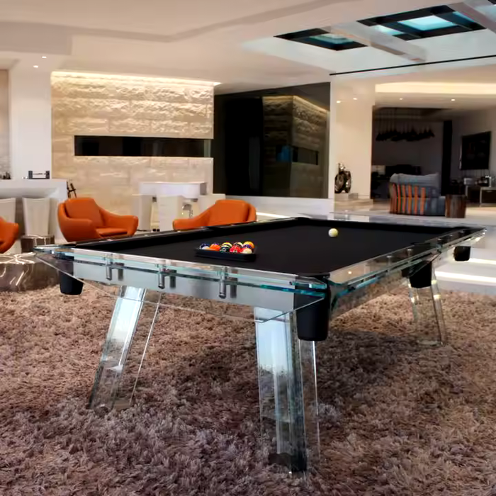 White Billiards | Glass pool table | The Skylar Modern Slate | Pool Table | Glass Luxury