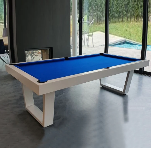 White Billiards | The Lorren Modern Slate  | Pool Table | 7'-8'-9' | Weather Resistant