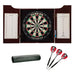 Viper Hudson Dartboard Cabinet, Dead-On Bristle Dartboard, Black Mariah Steel Tip Darts 22 Grams, and Vinyl Dart Mat Darts Viper 