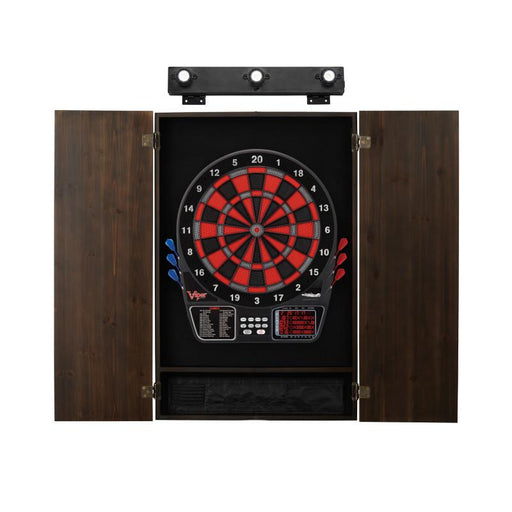 Viper 797 Electronic Dartboard, Metropolitan Espresso Cabinet & Shadow Buster Dartboard Light Bundle Darts Viper 