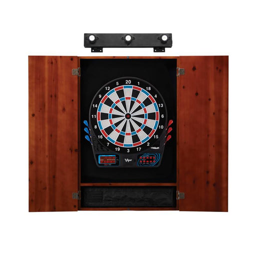 Viper 777 Electronic Dartboard, Metropolitan Cinnamon Cabinet & Shadow Buster Dartboard Light Bundle Darts Viper 