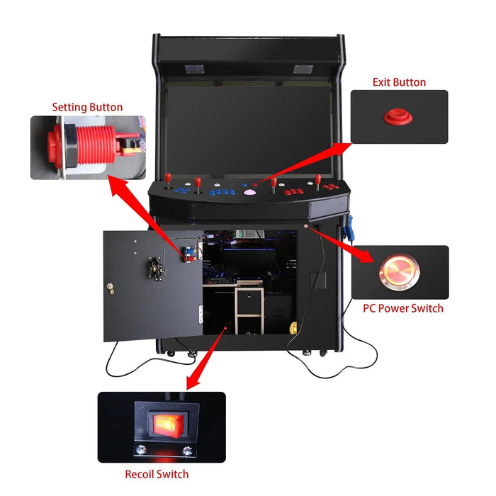 Creative Arcades | TR-2 Terminator Light Blaster Stand-up Arcade| Slim | 4player | 43" LG-Screen