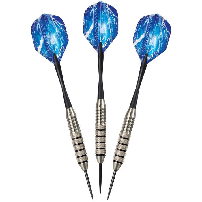 Viper Shot King Sisal Dartboard, Black Mariah 22g & Silver Thunder 25g Steel Tip Darts Darts Viper 