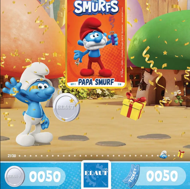 Elaut | The Smurfs| 2 - Player | Coin Pusher| Arcade Game Machine