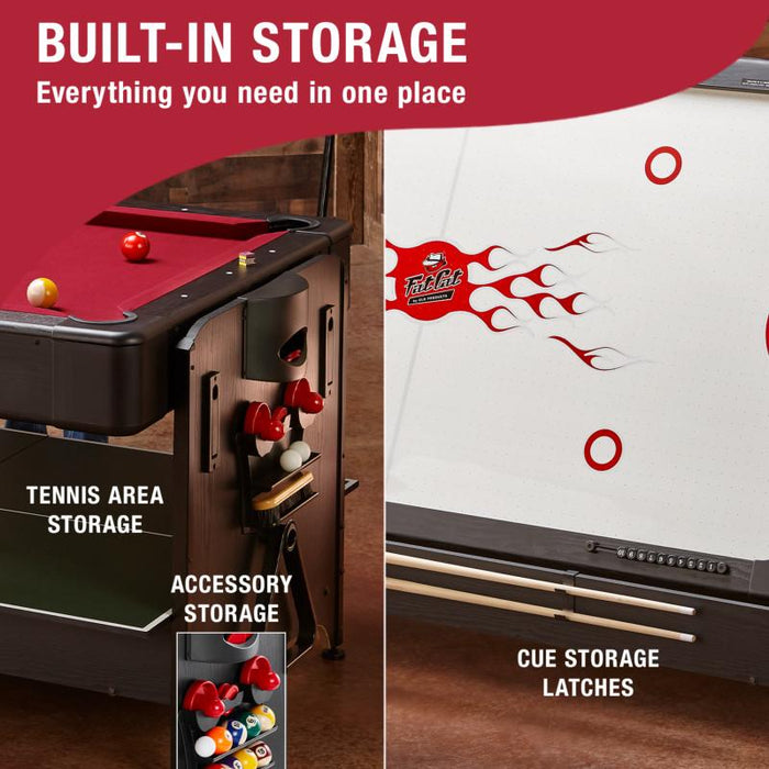 Fat Cat Original 3 - in - 1 Burgundy 7' Pockey™ Multi - Game Table