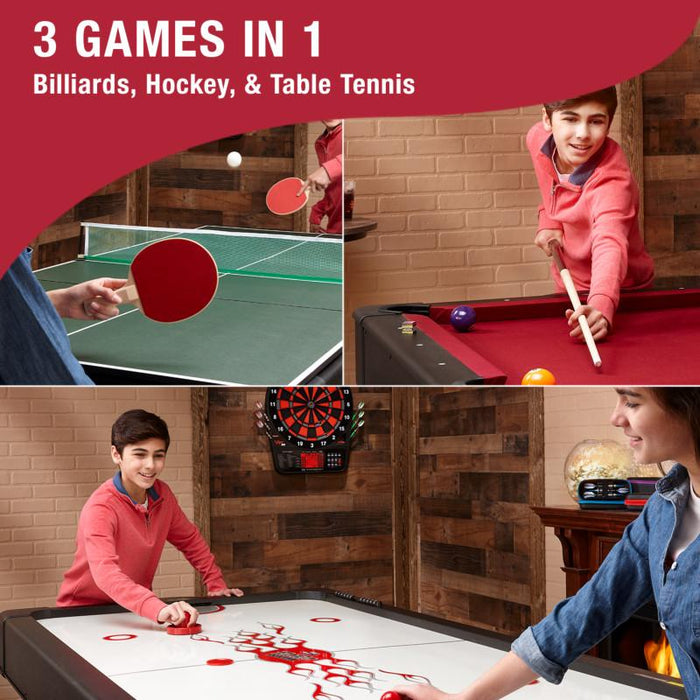 Fat Cat Original 3 - in - 1 Burgundy 7' Pockey™ Multi - Game Table