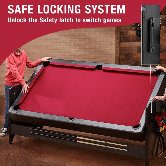 Fat Cat Original 3 - in - 1 Burgundy 7' Pockey™ Multi - Game Table
