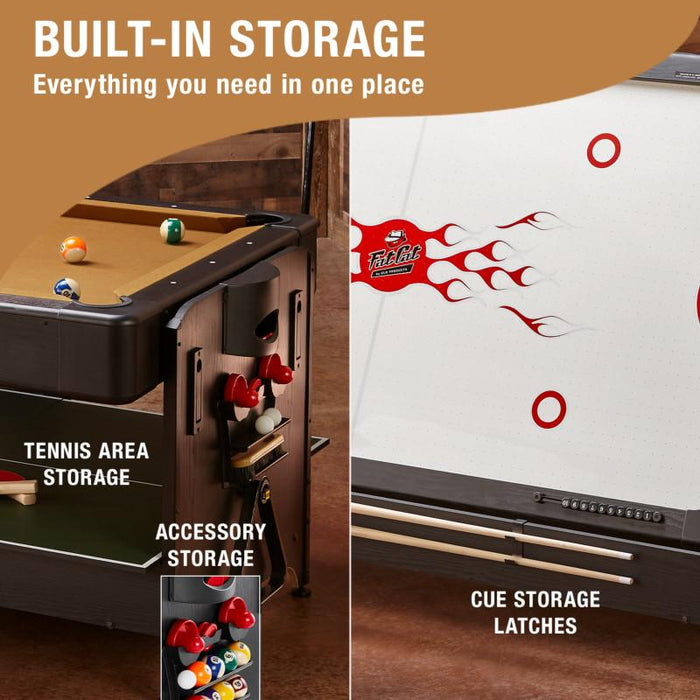 Fat Cat Original 3 - in - 1 Tan 7' Pockey™ Multi - Game Table