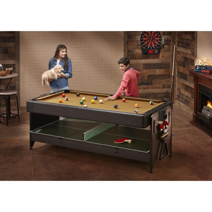 Fat Cat Original 3 - in - 1 Tan 7' Pockey™ Multi - Game Table