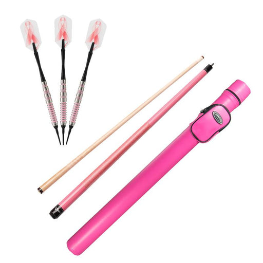 Fat Cat Pink Lady Soft Tip Darts 16 Grams and Casemaster Q - Vault Supreme Pink Cue Case