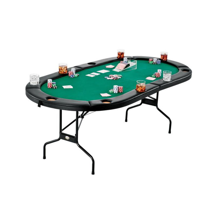 Fat Cat Texas Hold'em Table, 4 - Deck Card Shoe, 500 Poker Chip Set, 2 Acrylic Chip Trays & Dice Cup Set