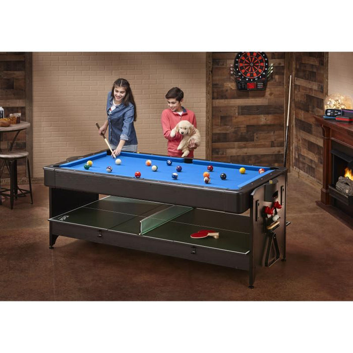 Fat Cats Billiards | 3 - in - 1 Blue 7' Pockey™ Multi - Game Table
