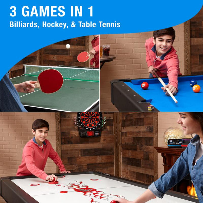Fat Cats Billiards | 3 - in - 1 Blue 7' Pockey™ Multi - Game Table