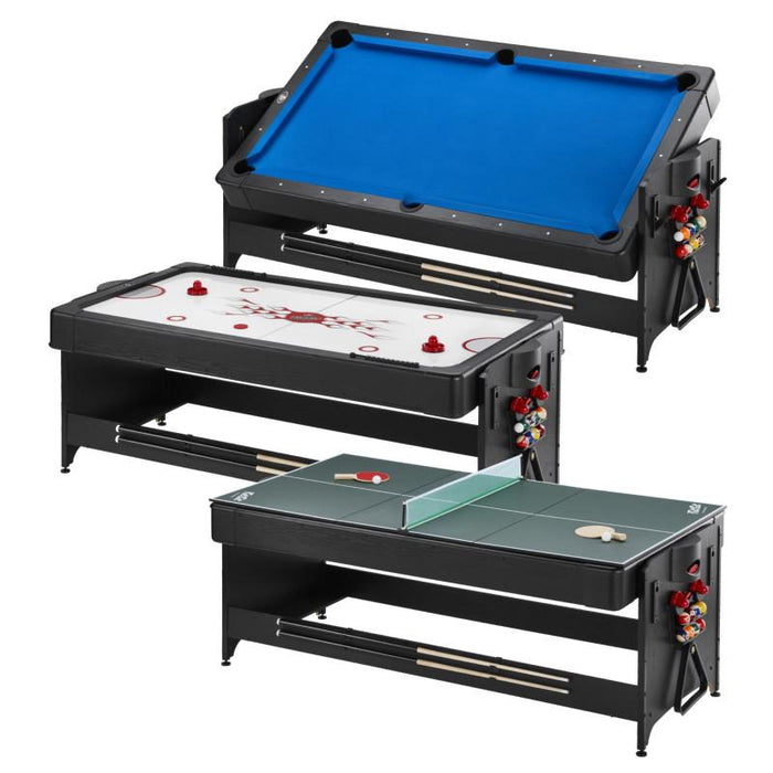 Fat Cats Billiards | 3 - in - 1 Blue 7' Pockey™ Multi - Game Table