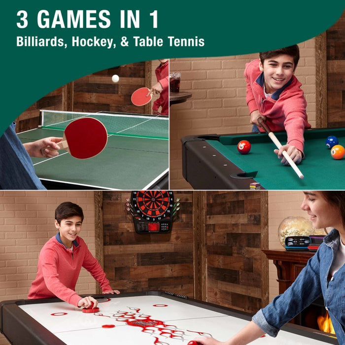 Fat Cats Billiards | 3 - in - 1 | Green | 7' Pockey™| Multi - Game Table