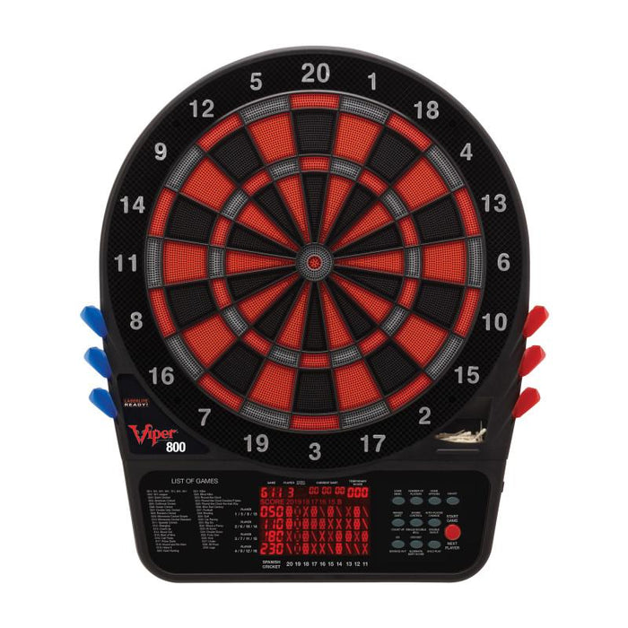 Viper 800 Electronic Dartboard, Metropolitan Mahogany Cabinet, Laser Throw Line & Shadow Buster Dartboard Light Bundle Darts Viper 