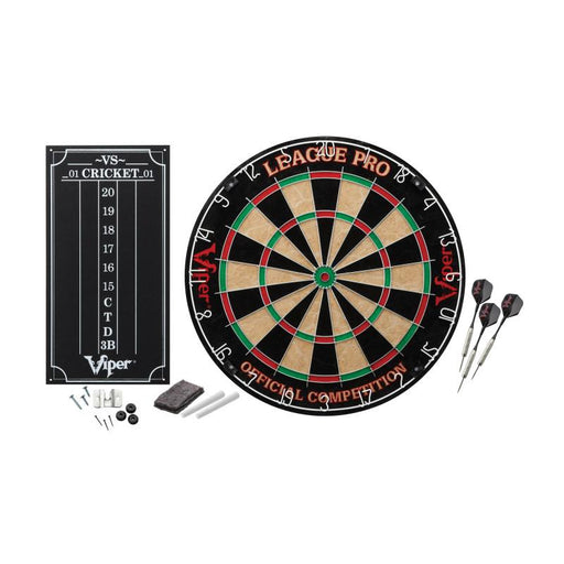 Viper League Pro Sisal Dartboard Starter Kit, Dart Laser Line, and Wall Defender II Darts Viper 