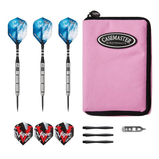 Viper Cold Steel Tungsten Darts Steel Tip Darts 21 Grams and Casemaster Select Pink Nylon Case Steel-Tip Darts Viper 