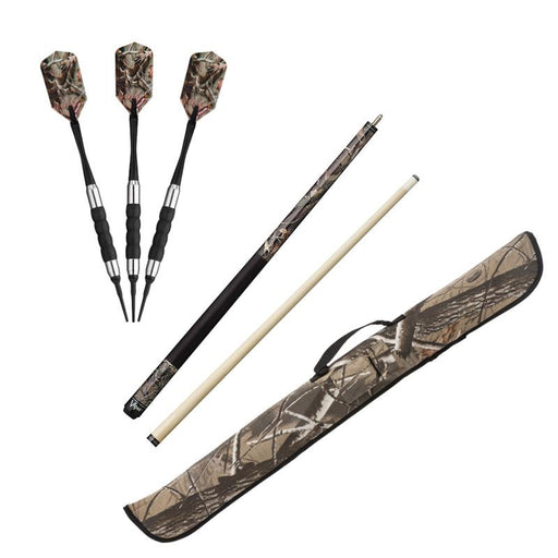 Fat Cat Realtree Xtra Soft Tip Darts 16gm, Viper Realtree Hardwoods HD Junior Cue, and Viper Realtree Hardwoods HD Soft Cue Case Billiards Viper 