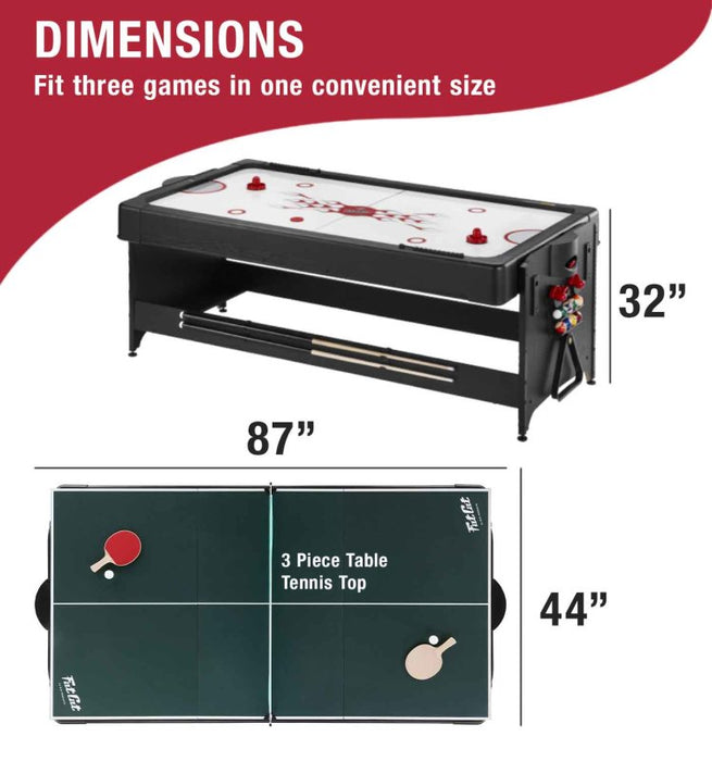 Fat Cat Original 3-in-1 Burgundy 7' Pockey™ Multi-Game Table