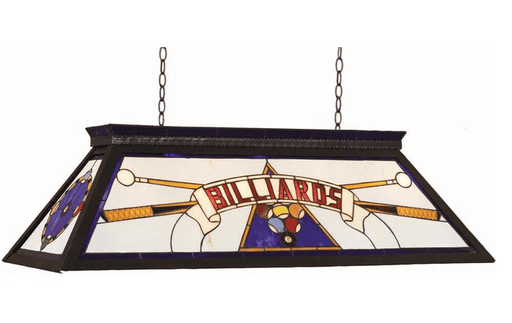 RAM Game Room | 44" | Black Metal Frame | Stained Glass | 4 - Light Knockdown Billiard Fixture