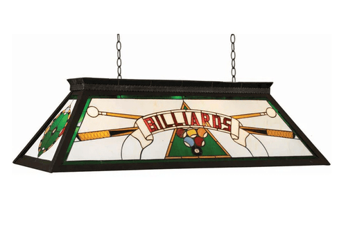 RAM Game Room | 44" | Black Metal Frame | Stained Glass | 4 - Light Knockdown Billiard Fixture