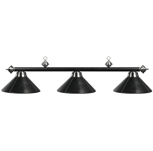 RAM Game Room | 54" | Leather Black Finish | 3 - Shade Billiard Light Fixture