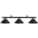 RAM Game Room | 54" | Leather Black Finish | 3 - Shade Billiard Light Fixture