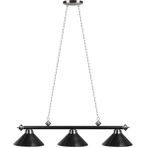 RAM Game Room | 54" | Leather Black Finish | 3 - Shade Billiard Light Fixture