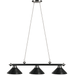 RAM Game Room | 54" | Leather Black Finish | 3 - Shade Billiard Light Fixture