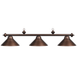 RAM Game Room | 54" | Metal Cone Shades | Suspension Chains | 3 - Light Billiard Fixture