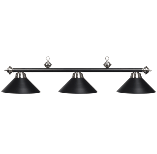 RAM Game Room | 54" | Metal Cone Shades | Suspension Chains | 3 - Light Billiard Fixture