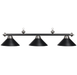 RAM Game Room | 54" | Metal Cone Shades | Suspension Chains | 3 - Light Billiard Fixture