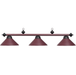 RAM Game Room | 54" | Metal Cone Shades | Suspension Chains | 3 - Light Billiard Fixture