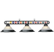 RAM Game Room | 56" | Billiard Balls Design | Metal Bar Frame | 3 - Shade Light Fixture