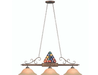 RAM Game Room | 56" - Billiard Balls in Rack | Amber Glass Shades | 3 - Shade Light Fixture