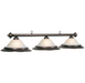RAM Game Room | 60" | Alabaster Glass Shades | Metal Bar | 3 - Light Billiard Fixture