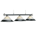 RAM Game Room | 60" | Alabaster Glass Shades | Metal Bar | 3 - Light Billiard Fixture