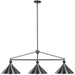 RAM Game Room | Empire | 54" | Stainless Steel Finish | Cone - Shaped Shade | 3 - Light Billiard Fixture