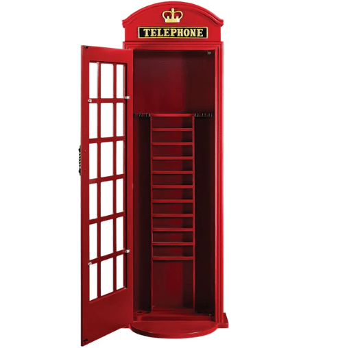 Ram Game Room | English Phone Booth Cue Holder